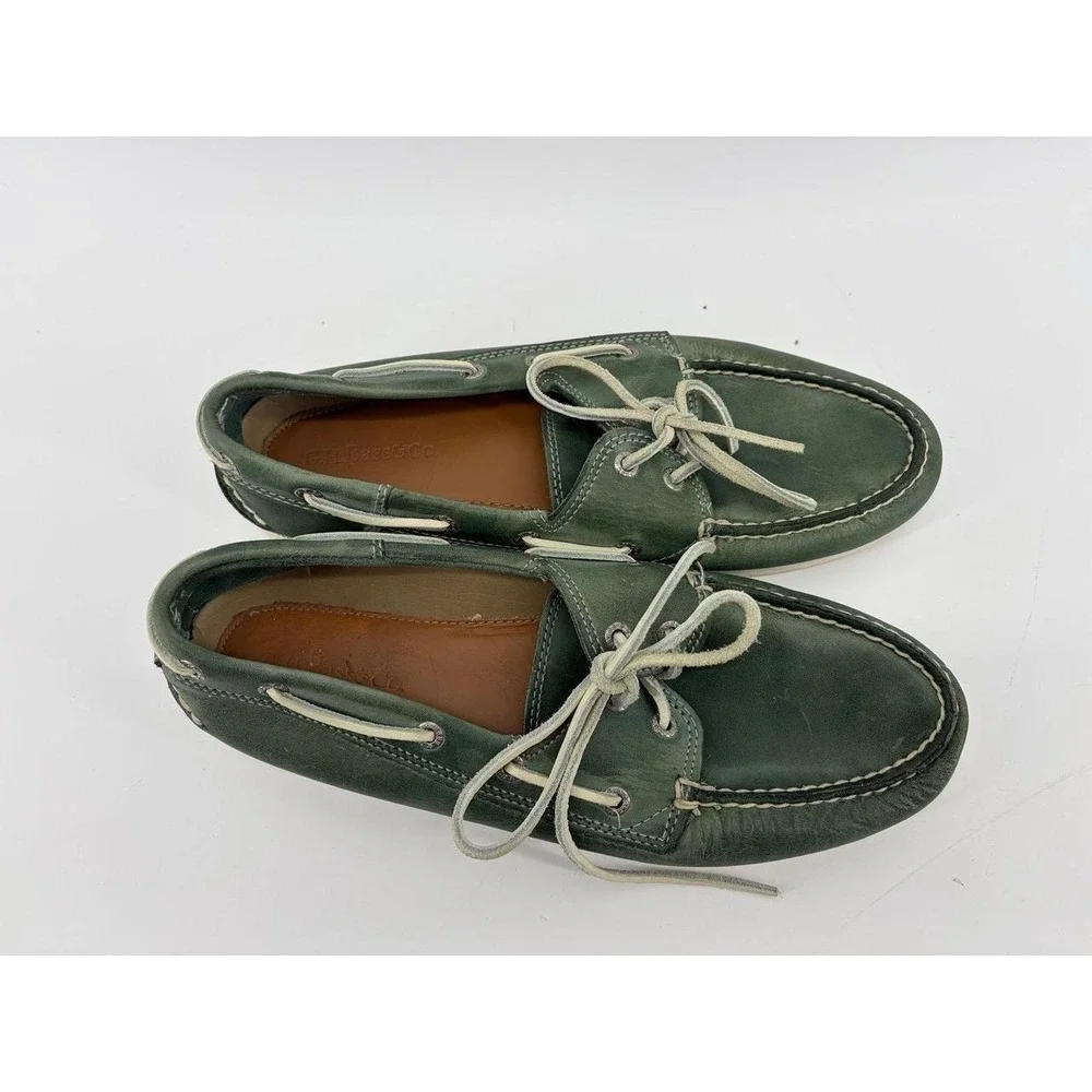 GH Bass Newport Hampton Loafers, Green Leather, Men's Size 10